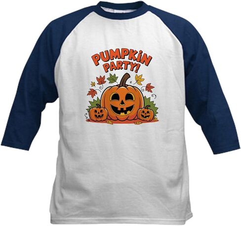 CafePress Pumpkin Party Design - Halloween Fun Kids Baseball T Shirt Kids Cotton Baseball Jersey, 3/4 Raglan Sleeve Shirt in Saudi Arabia