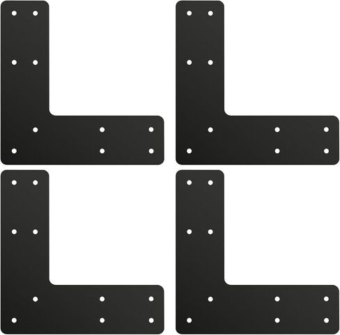 4 Pcs T Post Timber Brackets,Post to Beam Connector for 6x6 Brackets，Durable Steel Material Brackets, Versatile Connectivity（Black） 12*8 Inch in Kuwait