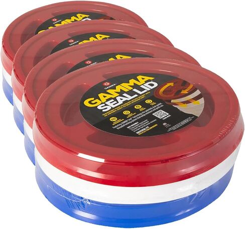 Gamma2 Gamma Seal Lid 3pk Combo for Utility Buckets - Fits 3.5, 5, 6 & 7 gallon buckets, Red, White & Blue, Made in USA in Saudi Arabia