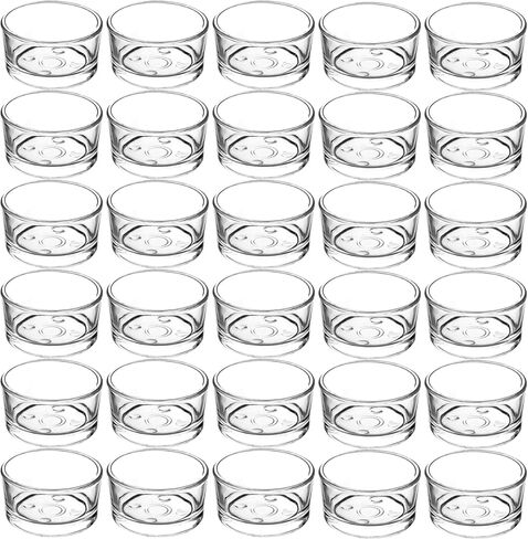 Jeffbaubl 30 PCS Tealight Candle Holder, Small Votive Candle Holders, Clear Glass Tea Light Holders Bulk for Wedding, Home Decor, Table Centerpiece, for 1.5Inch Tealight in Kuwait
