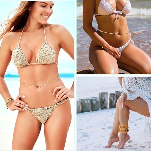 حبات الخصر الأفريقية للنساء ، 6pcs سلاسل البطن القابلة للتعديل يدويًا ، ومجوهرات الجسم الملونة بالخرز ، وملحقات بيكيني الشاطئ الصيفية ، وسلسلة الجسم الثقافية الجاهزة للهدية الثقافية in Saudi Arabia