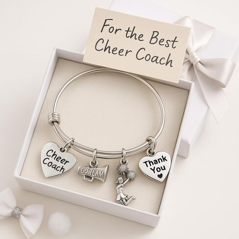 Infinity Collection - Cheer Bracelet- Adjustable Charm Bangle Bracelet- Cheer Jewelry - Gift For Cheerleaders & Cheer Coaches in Saudi Arabia