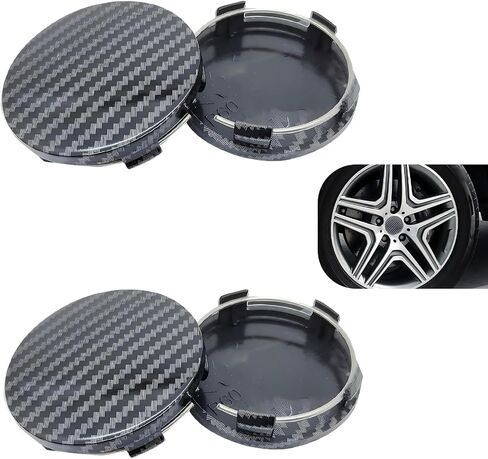 4 PCS Center Center Caps ، ألياف الكربون زخرفية محاكاة وغطاء للحماية من الغبار ، تصميم حلقة الصلب ملحقات محور عجلة التثبيت ، لمعظم سيارات سيارات الدفع الرباعي (أسود) in Saudi Arabia