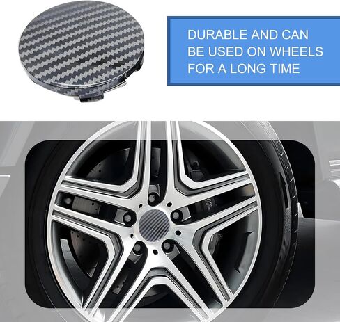 4 PCS Center Center Caps ، ألياف الكربون زخرفية محاكاة وغطاء للحماية من الغبار ، تصميم حلقة الصلب ملحقات محور عجلة التثبيت ، لمعظم سيارات سيارات الدفع الرباعي (أسود) in Saudi Arabia