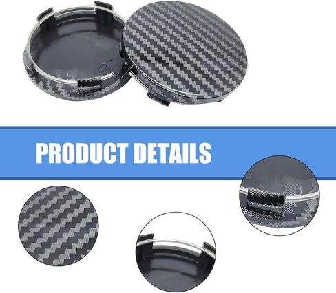 4 PCS Center Center Caps ، ألياف الكربون زخرفية محاكاة وغطاء للحماية من الغبار ، تصميم حلقة الصلب ملحقات محور عجلة التثبيت ، لمعظم سيارات سيارات الدفع الرباعي (أسود) in Saudi Arabia