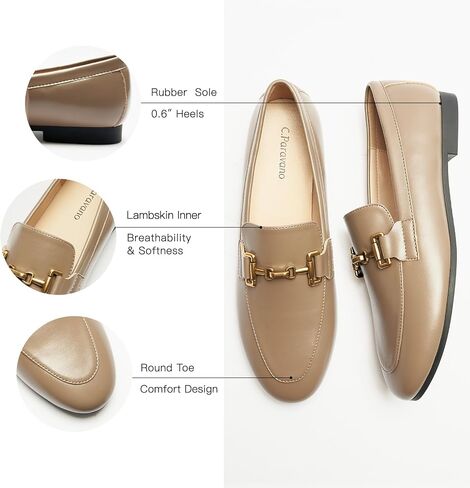 C.Paravano Loafers for Women,Penny Loafers Slip-ons Flats Shoes Comfortable Dressy for Business & Casual Wear, Round Toe Moccasin for Walking in Saudi Arabia
