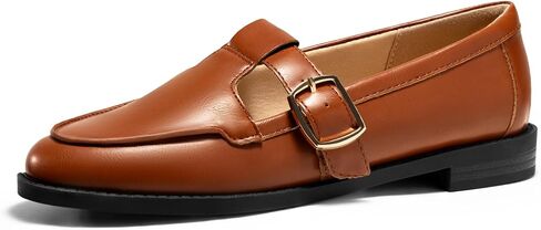 Coutgo Womens Slip On Loafers T-Strap Closed Round Toe Flats Comfortable Work Business Dress Shoes in Saudi Arabia