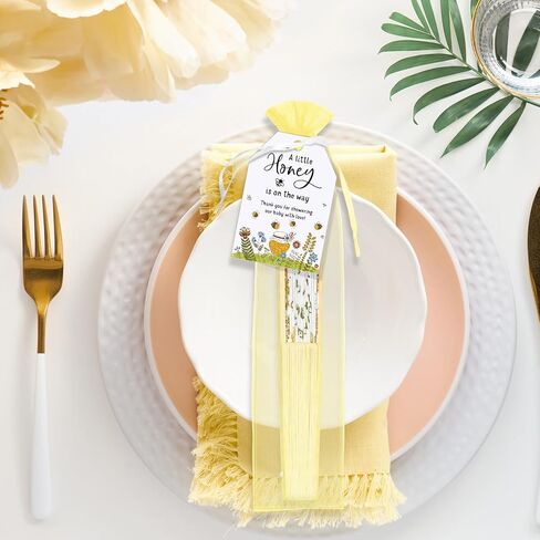 25 Set Baby Shower Party Favors for Guests Folding Paper Fans a Message from The Bump Bamboo Handheld Fans with Thank You Tags Organza Bags Gender Reveal Party Supplies (Butterfly) in Saudi Arabia