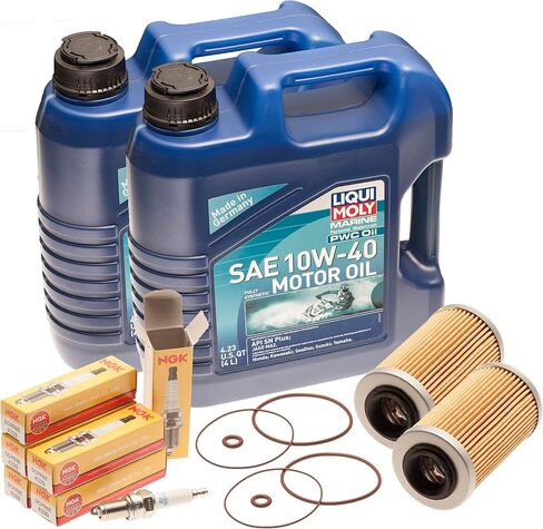 2 Pack Oil Change Service Kit NGK Plugs Seadoo 4-Tec GTX GTI RXP RXT Wake 02-16 in Saudi Arabia