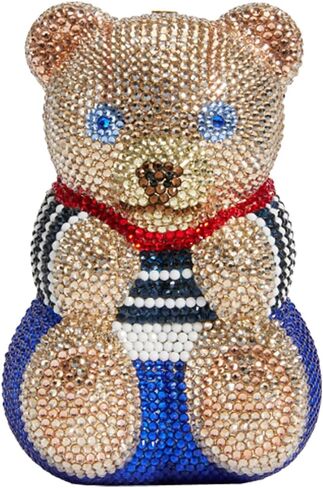 Women Cute Bear Evening Clutch Shiny Rhinestone Handbag Luxury Crystal Purse for Banquet Wedding Party Prom in Saudi Arabia