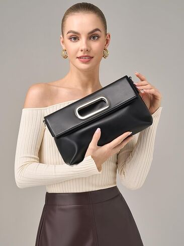 Stylish Clutch Purses for Women, Leather Crossbody Purse with Handle, Shoulder Bags for Evening Formal Work Casual in Kuwait