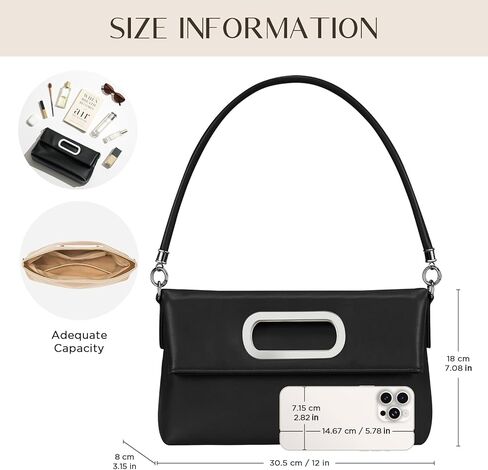 Stylish Clutch Purses for Women, Leather Crossbody Purse with Handle, Shoulder Bags for Evening Formal Work Casual in Kuwait