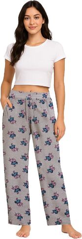Disney Women's Fleece Jogger Pants - Lilo & Stitch Casual Lightweight Wide Leg Sweatpants for Women (Sizes: S-XL) in Saudi Arabia