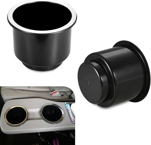 2 PCS Car Cup Holder Insert ، حامل مشروب كوب مقاوم للماء ، حامل كوب الأريكة الكبير سعة السعة ، انخفاض عالمي في كوب ، مناسبة لـ 3.74 "إلى 4.1" قاعدة كوب (أسود) in Saudi Arabia