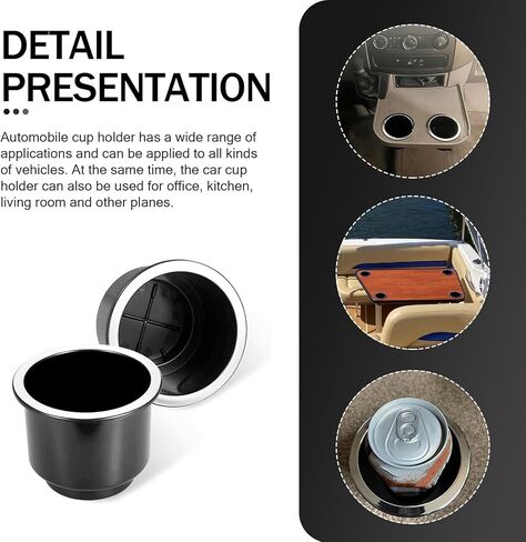 2 PCS Car Cup Holder Insert ، حامل مشروب كوب مقاوم للماء ، حامل كوب الأريكة الكبير سعة السعة ، انخفاض عالمي في كوب ، مناسبة لـ 3.74 "إلى 4.1" قاعدة كوب (أسود) in Saudi Arabia