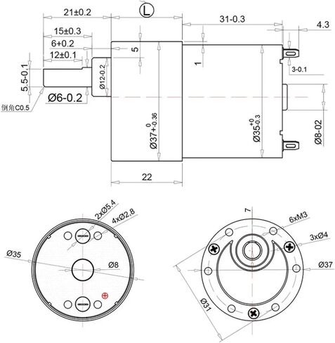 Gear Motor Jgb37-3530 Micro Dc Reduction Motor Speed Regulating Motor 12V / 24V Metal Gear Large Torque Motor(24V,960rpm) in Saudi Arabia