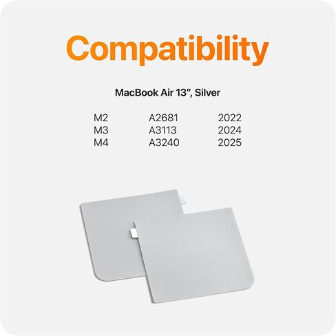مجموعة أغطية حماية جلدية فاخرة لمسند راحة اليد من UPPERCASE متوافقة مع جهاز MacBook Air 2022 2024 مقاس 13 بوصة مع M2/M3 A2681 A3113، رمادي فلكي in Kuwait