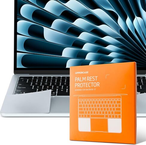 مجموعة أغطية حماية جلدية فاخرة لمسند راحة اليد من UPPERCASE متوافقة مع جهاز MacBook Air 2022 2024 مقاس 13 بوصة مع M2/M3 A2681 A3113، رمادي فلكي in Kuwait