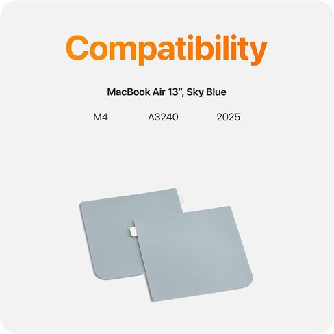 مجموعة أغطية حماية جلدية فاخرة لمسند راحة اليد من UPPERCASE متوافقة مع جهاز MacBook Air 2022 2024 مقاس 13 بوصة مع M2/M3 A2681 A3113، رمادي فلكي in Kuwait