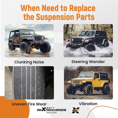 MaxPeedingRods أذرع التحكم الخلفية لجيب Wrangler TJ 1997-2006 لـ K620246 ، K640734 العلوي والسفلي - مجموعة من 4 in Saudi Arabia