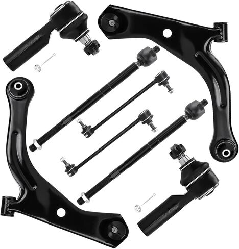 Front Lower Control Arm with Ball Joint Assembly + Sway Stabilizer Bar End Link + Outer Inner Tie Rod End Suspension Kit for 2005-2009 Ford Escape Mercury Mariner Mazda Tribute in Saudi Arabia