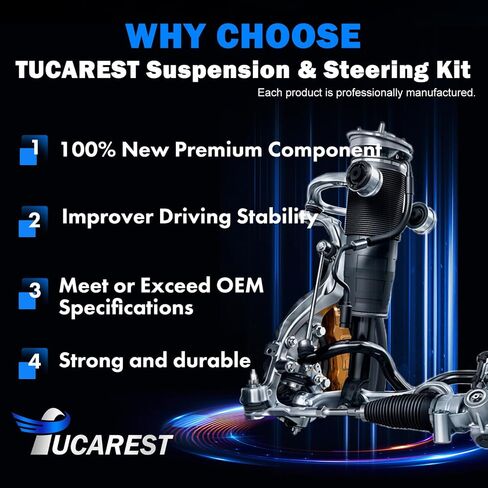 Tucarest 8PCS Supension Kit Fit for 2013-2020 Ni-Ssan Pathfinder ، In-Finiti JX35 QX60 ، 2 Arm Urble Lower Control W/ball 4 inner tie rod rod 2 sway bar [# K623063 K750783 EV801209 ES801265] in Kuwait