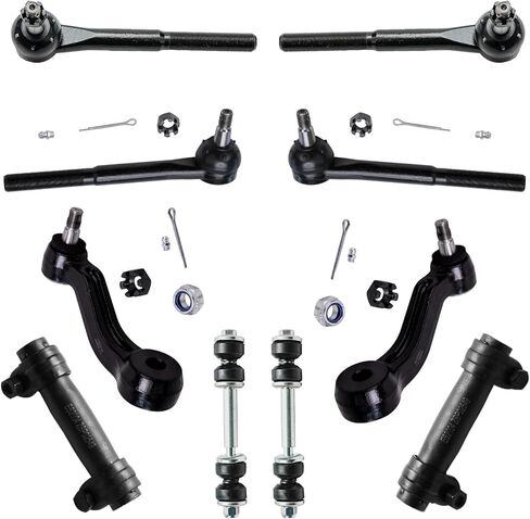 Detroit Axle - Front End 15pc Suspension Kit for Chevy GMC Tahoe Yukon C1500 C2500 Upper Control Arms w/Ball Joints Lower Ball Joints Sway Bars Tie Rods Idler Pitman Arm Sleeves Idler Bracket in Saudi Arabia