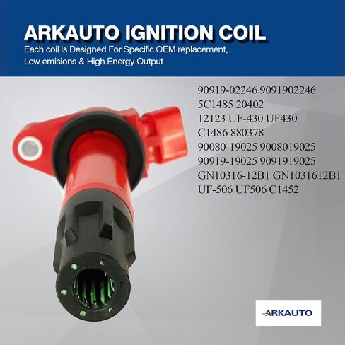 Performance Ignition Coil Pack 90919-02246 90080-19025 UF506 UF430 C1452 Set of 4 Compatible With Lexus ES330 RX330 RX400H Toyota Camry Highlander Sienna Solara 3.3 V6 3MZ in Saudi Arabia