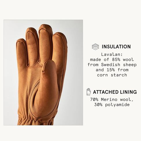 Hestra Unisex Idre Wool 5-Finger Leather Glove, Wool Insulated Alpine Skiing Winter Gloves for Men & Women in Saudi Arabia