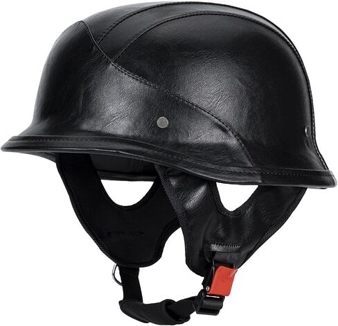 German Style M35 Handmade Leather Retro Motorcycle Helmet 1/2 Vintage Half Face Helmet for Adults Men & Women DOT Approved,Open Face Helmets for Cruiser Scooter Chopper in Saudi Arabia