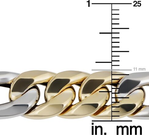 Kooljewelry Mens 14K قلادة رابط الذهب اثنين من الذهب (11 مم ، 22 بوصة) in Saudi Arabia