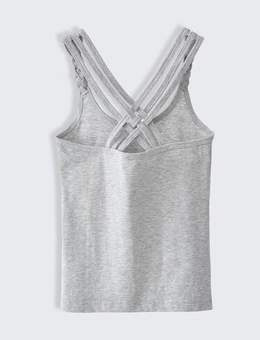 SEAUR Kids Girls Cami Tank Top Criss Cross Back Camisoles Sleeveless Undershirts in Kuwait