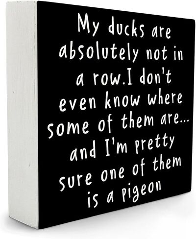 Funny Office Wood Box Sign, My Ducks Are Absolutely Not In A Row Sign, Funny Office Decor, Funny Desk Accessories For Work, 5x5 Inches in Kuwait