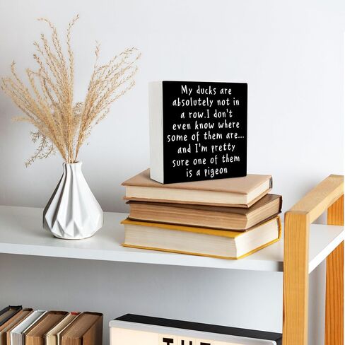 Funny Office Wood Box Sign, My Ducks Are Absolutely Not In A Row Sign, Funny Office Decor, Funny Desk Accessories For Work, 5x5 Inches in Kuwait