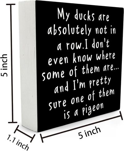 Funny Office Wood Box Sign, My Ducks Are Absolutely Not In A Row Sign, Funny Office Decor, Funny Desk Accessories For Work, 5x5 Inches in Kuwait