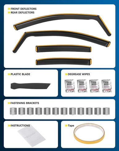 حراس المطر في القنوات المتطورة ل Toyota Corolla سيدان 2020-2025 ، مقطع النافذة المنحرفات تنفيس النوافذ زجال رطبة حراس الرياح الشمس الظل ، 4 أجهزة. in Kuwait