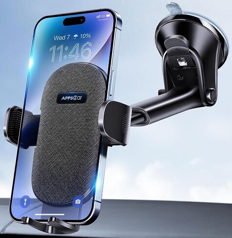 APPS2Car Car Phone Holders for Your car, Dashboard/Windshield Cell Phone Holder, Compatible with iPhone, Samsung, and All Smartphones in Kuwait