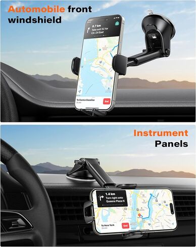 APPS2Car Car Phone Holders for Your car, Dashboard/Windshield Cell Phone Holder, Compatible with iPhone, Samsung, and All Smartphones in Kuwait