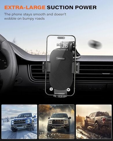 APPS2Car Car Phone Holders for Your car, Dashboard/Windshield Cell Phone Holder, Compatible with iPhone, Samsung, and All Smartphones in Kuwait
