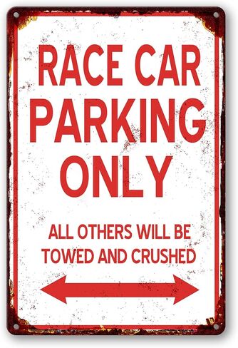 Race Car Room Decor For Boys，Vintage Car Metal Tin Signs Bedroom And Garage Cars Sign Wall Decor Race Car Parking Only 8x12 Inch in Saudi Arabia