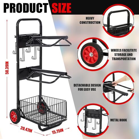 Rolling Saddle Rack Dolly Heavy Duty Horse Equipment Cart Foldable Horse Tack Cart with Wheels for Storage Moving Organize Transport Supplies, 50.39 x 20.47 x 15.75 Inch in Saudi Arabia