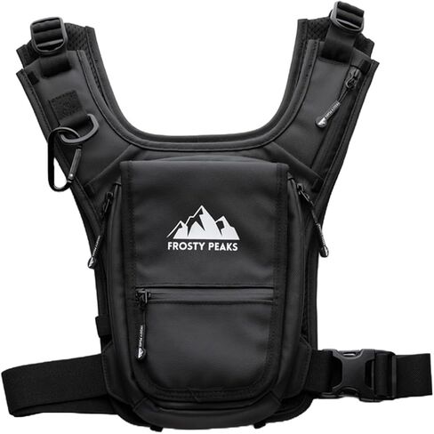Outdoor Chest Pack, Minimalist Snowboard/Skiing Chest Pack, Running, Easy Access Phone Pouch, Dual-Side Large Pocket, Credit Card & Cash Pocket, Back Storage, Waterproof in Saudi Arabia