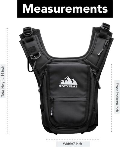 Outdoor Chest Pack, Minimalist Snowboard/Skiing Chest Pack, Running, Easy Access Phone Pouch, Dual-Side Large Pocket, Credit Card & Cash Pocket, Back Storage, Waterproof in Saudi Arabia
