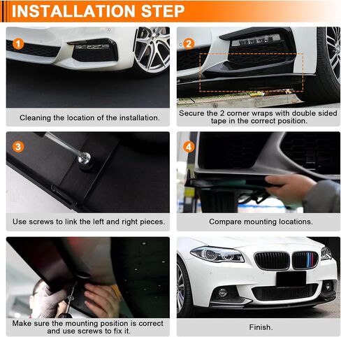 Car Front Splitter Compatible with BMW 5-Series F10 2011-2016,520i 535i 550i M Sport Front Bumper Spoiler Lip,Carbon Fiber in Saudi Arabia