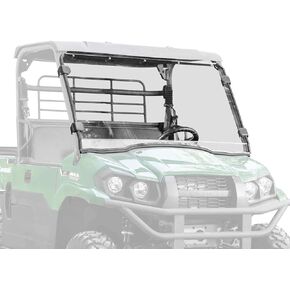 SuperATV Heavy Duty Full Windshield Compatible With Kawasaki Mule PRO-MX: 2019+ | 1/4" Thick Clear Scratch Resistant Polycarbonate | Fits Contours of Cage Perfectly | Includes Pre-installed Bulb Seal in Saudi Arabia