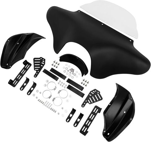 TCT-Motorparts Batwing Fairing Windshield Fit for Harley Softail Deluxe Fatboy Heritage Classic Yamaha V Star 1100 650 Classic Softail Suzuki Boulevard Dyna in Kuwait
