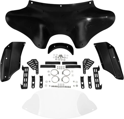 TCT-Motorparts Batwing Fairing Windshield Fit for Harley Softail Deluxe Fatboy Heritage Classic Yamaha V Star 1100 650 Classic Softail Suzuki Boulevard Dyna in Kuwait