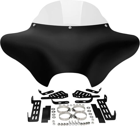 TCT-Motorparts Batwing Fairing Windshield Fit for Harley Softail Deluxe Fatboy Heritage Classic Yamaha V Star 1100 650 Classic Softail Suzuki Boulevard Dyna in Kuwait