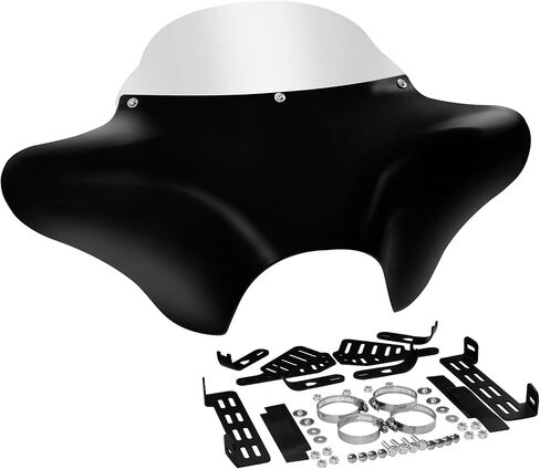 TCT-Motorparts Batwing Fairing Windshield Fit for Harley Softail Deluxe Fatboy Heritage Classic Yamaha V Star 1100 650 Classic Softail Suzuki Boulevard Dyna in Kuwait