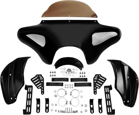 TCT-Motorparts Batwing Fairing Windshield Fit for Harley Softail Deluxe Fatboy Heritage Classic Yamaha V Star 1100 650 Classic Softail Suzuki Boulevard Dyna in Kuwait